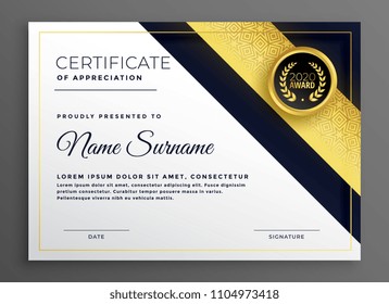 premium diploma certificate of appreciate template
