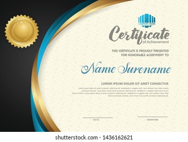 Premium diploma luxury certificate template with elegant and futuristic texture background