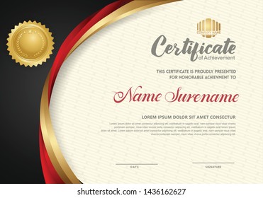 Premium diploma luxury certificate template with elegant and futuristic texture background