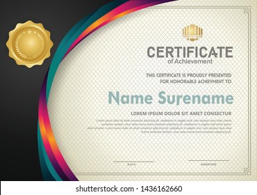 Premium diploma luxury certificate template with elegant and futuristic texture background