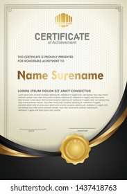 Premium diploma modern certificate template with elegant and futuristic texture background