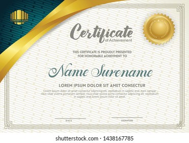 Premium diploma modern certificate template with luxury and elegant texture background