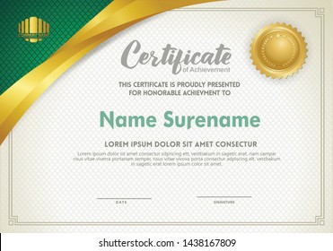 Premium diploma modern certificate template with luxury and elegant texture background