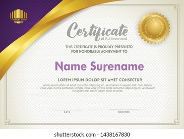 Premium diploma modern certificate template with luxury and elegant texture background