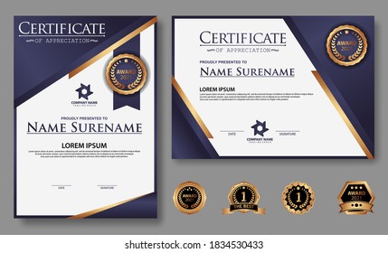 Premium diploma modern certificate template.