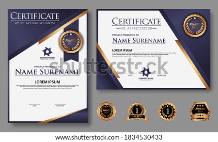 Premium diploma modern certificate template.