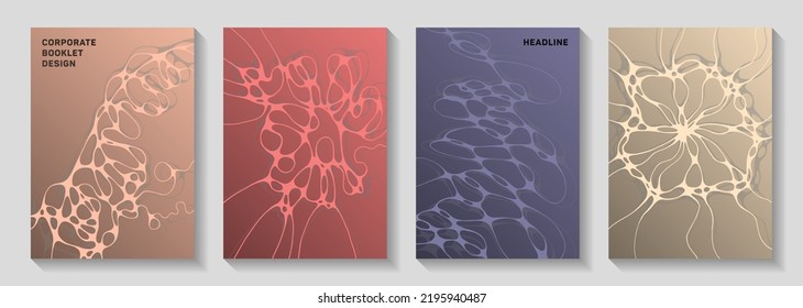 Premium disco party posters. Overlaying waves weave textures. Modern cover vector templates. Night party posters collection fluid curves graphic design.