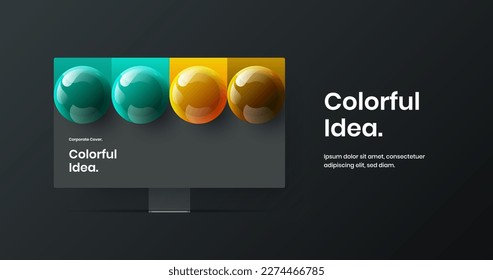 Premium display mockup website screen concept. Minimalistic banner vector design layout.