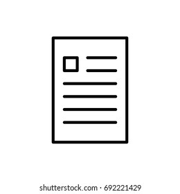 Premium document icon or logo in line style. High quality sign and symbol on a white background. Vector outline pictogram for infographic, web design and app development.