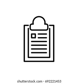 Premium document icon or logo in line style. High quality sign and symbol on a white background. Vector outline pictogram for infographic, web design and app development.