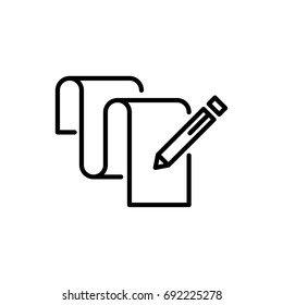 Premium document icon or logo in line style. High quality sign and symbol on a white background. Vector outline pictogram for infographic, web design and app development.