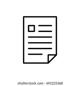 Premium document icon or logo in line style. High quality sign and symbol on a white background. Vector outline pictogram for infographic, web design and app development.