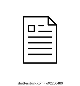 Premium document icon or logo in line style. High quality sign and symbol on a white background. Vector outline pictogram for infographic, web design and app development.