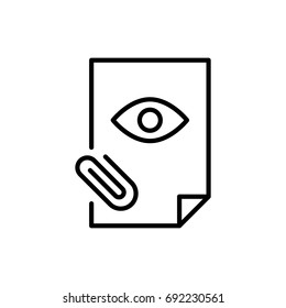 Premium document icon or logo in line style. High quality sign and symbol on a white background. Vector outline pictogram for infographic, web design and app development.