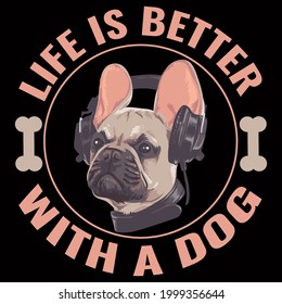 Premium Dog Design vector illustration format that are perfect for t-shirt, coffee mug, poster, cards, pillow cover, sticker, Canvas design, and Musk design.