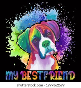 Premium Dog Design vector illustration format that are perfect for t-shirt, coffee mug, poster, cards, pillow cover, sticker, Canvas design, and Musk design.
