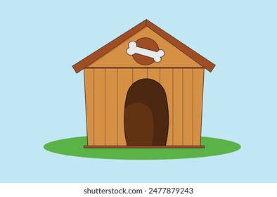 premium dog house vector illustration for use.