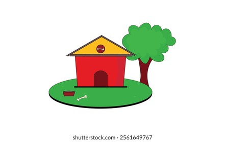 
Premium dog house vector illustration for use.