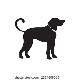 Premium Dog silhouette illustration on isolated white background 