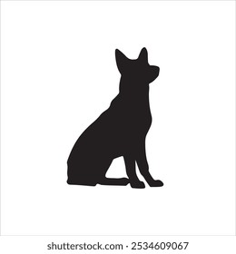 Premium Dog silhouette illustration on isolated white background 