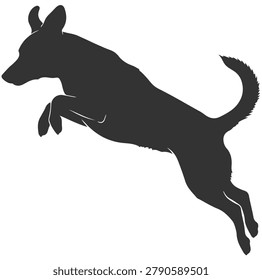 Premium Dog Silhouette Vector Collection – Cute Puppy, Loyal Pet, Canine Breed Illustration, Standing Running Sitting Dog Outline, Black and White Animal Logo Icon Isolated Design