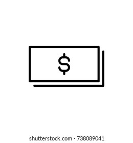 Premium dollar icon or logo in line style. High quality sign and symbol on a white background. Vector outline pictogram for infographic, web design and app development.