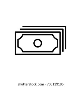Premium dollar icon or logo in line style. High quality sign and symbol on a white background. Vector outline pictogram for infographic, web design and app development.