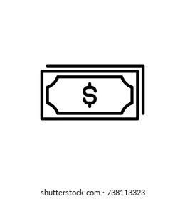 Premium dollar icon or logo in line style. High quality sign and symbol on a white background. Vector outline pictogram for infographic, web design and app development.