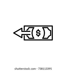 Premium dollar icon or logo in line style. High quality sign and symbol on a white background. Vector outline pictogram for infographic, web design and app development.