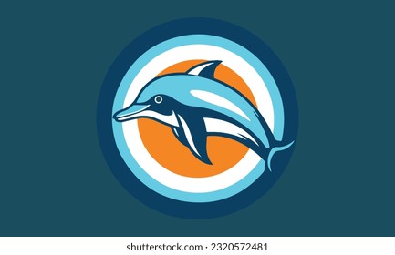 Plantilla de icono de logotipo para delfines premium