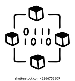 Premium doodle icon of a binary net structure 