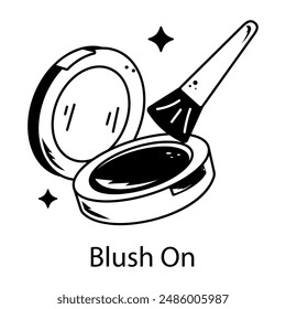 Premium doodle icono de rubor en 