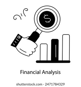 Premium doodle icon of financial analysis 