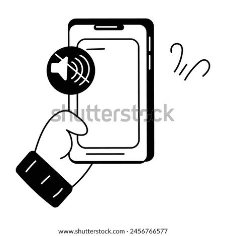 Premium doodle icon of silent mode 