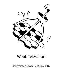 Premium doodle icon of a webb telescope 