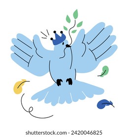 Premium doodle mini illustration of bring peace 