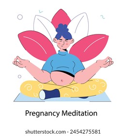 Premium doodle mini illustration of pregnancy meditation 