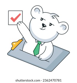 Premium doodle sticker depicting business task 