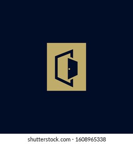 Premium door logo design. abstract door icon vector illustration