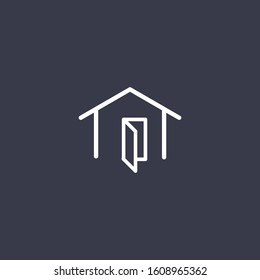 Premium door logo design. abstract door icon vector illustration