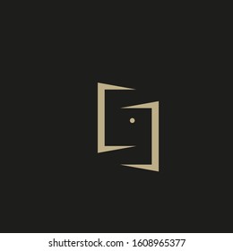 Premium door logo design. abstract door icon vector illustration