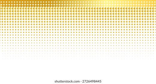 Premium dotted background with gradient effect. Luxury golden polka dot pattern. Wallpaper with noise, grain, pixel or bitmap metallic texture. Eps10