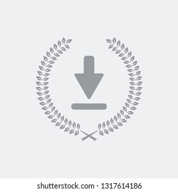 Premium download flat icon