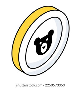 Icono de descarga premium del oso