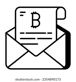 Premium download icon of bitcoin mail