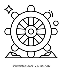 Premium download icon of boat helm
