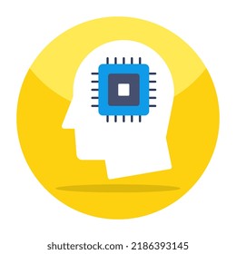 Premium download icon of brain processor
