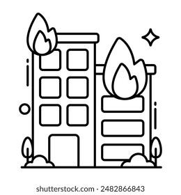 Premium download icon of building fire