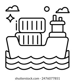 Premium download icon of cargo boat