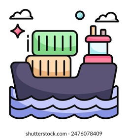 Premium download icon of cargo boat